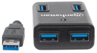 Manhattan Manhattan 162296 hub di interfaccia USB 3.2 Gen 1 [3.1 Gen 1] Type-A 5000 Mbit/s USB 3.2 Gen 1-hub 4 poorten Zwart - thumbnail