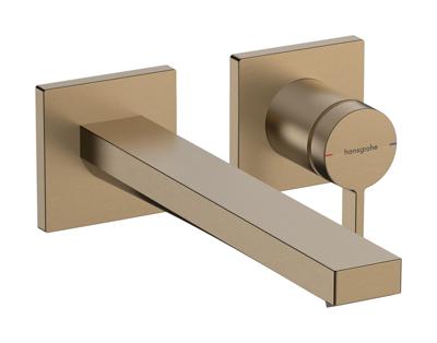 Hansgrohe Tecturis E Eéngreeps wastafelkraan inbouw voor wandmontage met uitloop 22,5 cm, Brushed Bronze Hansgrohe Tecturis E Eéngreeps wastafelkraan inbouw voor wandmontage met uitloop 22,5 cm, Brushed Bronze