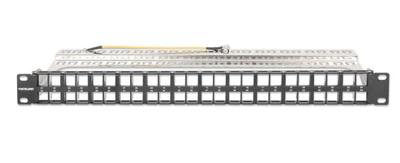 Intellinet 48-Port Patchpanel geschirmt und unbestückt 1 HE schwarz für Keystone-Jacks Patchpaneel 483 mm (19) Zonder connectoren 1 HE Zwart Niet ingericht