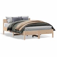 Bedframe met hoofdbord massief grenenhout 160x200 cm - thumbnail