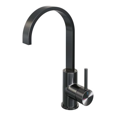 BRAUER Gunmetal Carving hoge opbouw wastafelmengkraan met draaibare platte uitloop model A gunmetal geborsteld PVD BRAUER Gunmetal Carving hoge opbouw wastafelmengkraan met draaibare platte uitloop model A gunmetal geborsteld PVD