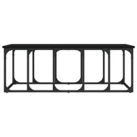 Salontafel 100x50x35,5 cm bewerkt hout zwart - thumbnail