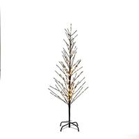 Kerstboom met verlichting - 240 LED&apos;s - 1.5 meter hoogte - Zwart - thumbnail