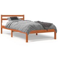 Bedframe zonder matras massief grenenhout wasbruin 90x190 cm - thumbnail