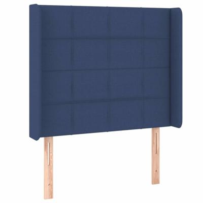 Hoofdbord met randen 93x16x118/128 cm stof blauw