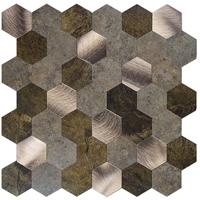 Zelfklevende Hexagon Mozaïektegels Koper - Moderne Look - thumbnail