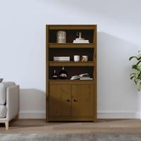 Hoge kast 80x35x154 cm massief grenenhout honingbruin - thumbnail