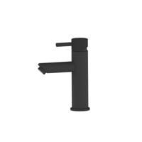 Wastafelmengkraan Sanilux Mia Opbouw Met Geribbeld Knop Mat Zwart Sanilux - thumbnail