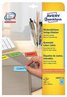 Avery afneembare gekleurde etiketten ft 63,5 x 33,9 mm (b x h), 480 stuks, 24 per blad, geel - thumbnail