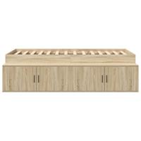 Opbergbedframe met opslag Sonoma eiken 90 x 190 cm Bewerkt hout - thumbnail