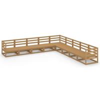 9-delige Loungeset massief grenenhout honingbruin - thumbnail