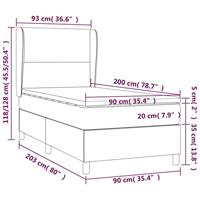 Boxspring met matras stof blauw 90x200 cm - thumbnail