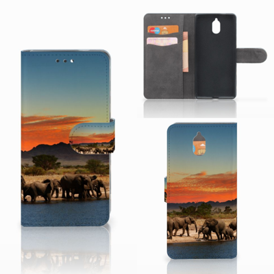 Nokia 3.1 (2018) | Telefoonhoesje | Met pasjeshouder | Olifanten Nokia 3.1 (2018) | Telefoonhoesje | Met pasjeshouder | Olifanten