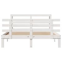 Bedframe met hoofdeinde zonder matras 140x200 cm wit - thumbnail