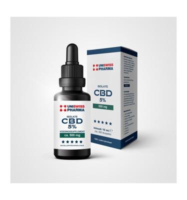 Uniswiss CBD isolate 5% (wateroplosbaar) 10 Milliliter Uniswiss CBD isolate 5% (wateroplosbaar) 10 Milliliter