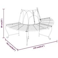 Boombanken 2 st halfrond Ø159 cm staal zwart - thumbnail
