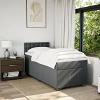 Boxspring met matras stof donkergrijs 80x200 cm - thumbnail