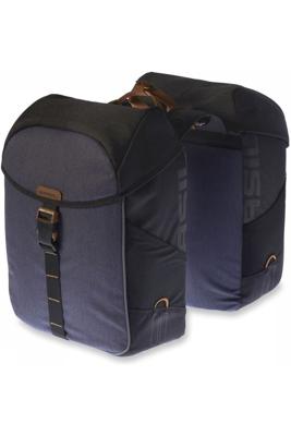 Dubbele fietstas Basil Miles Double Bag 34 liter 34 x 19 x 43 cm - zwart/grijs Dubbele fietstas Basil Miles Double Bag 34 liter 34 x 19 x 43 cm - zwart/grijs