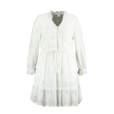 MS Mode A-lijn jurk met ruches wit MS Mode A-lijn jurk met ruches wit