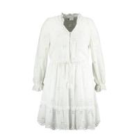 MS Mode A-lijn jurk met ruches wit - thumbnail