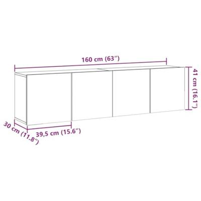 Tv-meubels 2 st wandgemonteerd 80x30x41cm artisanaal eikenkleur