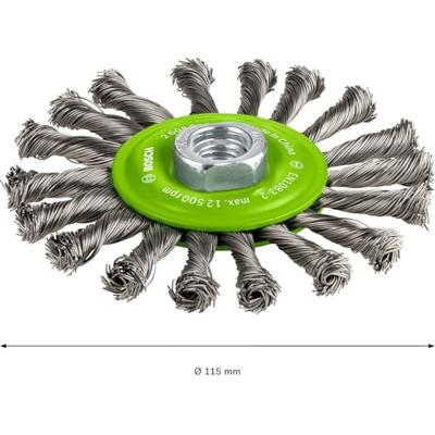Bosch Accessories Schijfborstel, roestvrij 115 mm, 0,5 mm, 12.500 omw/min, 14 Bosch Power Tools 2608622106 1 stuk(s)