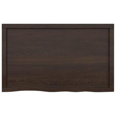 Wastafelblad 100x60x4 cm behandeld massief hout donkergrijs