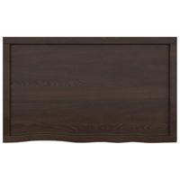 Wastafelblad 100x60x(2-4) cm behandeld massief hout donkerbruin - thumbnail