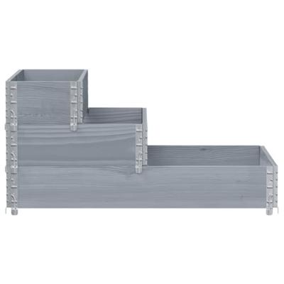 Verhoogde plantenbak 3-laags 120x80 cm massief grenenhout grijs Verhoogde plantenbak 3-laags 120x80 cm massief grenenhout grijs