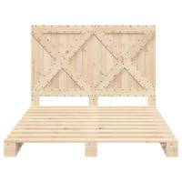 Bedframe met hoofdbord massief grenenhout 160x200 cm - thumbnail