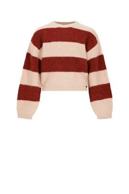 NoBell winter sweater meisjes - rood - Kate - gebreid, colorblock