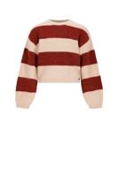 NoBell winter sweater meisjes - rood - Kate - gebreid, colorblock - thumbnail