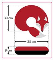 Leschi nekkussen Peter de vos - rood/zwart - thumbnail