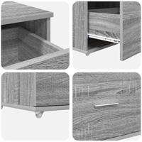 Bureau met lade Grijs sonoma 131,5 x 50 x 106,5 cm Bewerkt hout - thumbnail