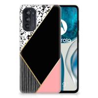 Motorola Moto G52/G82 | TPU Hoesje | Zwart Roze Vormen - thumbnail