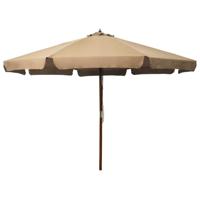 VidaXL Parasol met houten paal 330 cm taupe - thumbnail