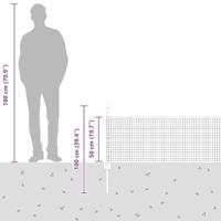 VidaXL Hek met paal zilver 0,5 x 10 m staal - thumbnail