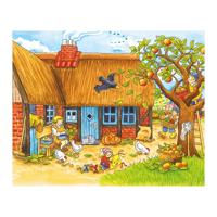 Goki houten blokpuzzel seizoenen op de boerderij, 12st. - thumbnail