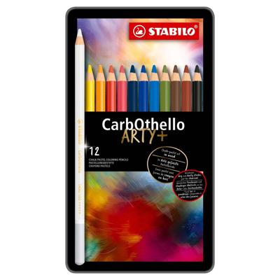 Kleurpotloden STABILO CarbOthello kalkpastel assorti blik à 12 stuks
