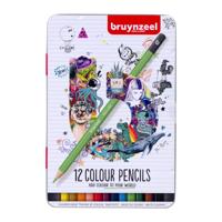 BRUYNZEEL kleurpotloden blik, 12 kleuren - thumbnail