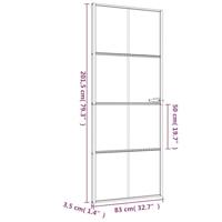 VidaXL Binnendeur smal 83x201,5 cm gehard glas en aluminium zwart - thumbnail