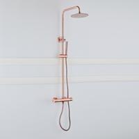 Opbouw Regendouche BWS Koper Compleet met Thermostaatkraan Geborsteld Koper Boss & Wessing - thumbnail