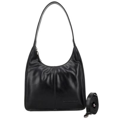 Hide & stitches porto leren schoudertas-Black