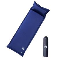 VidaXL Kampeermatras met kussen zelfopblazend 1-persoons marineblauw - thumbnail
