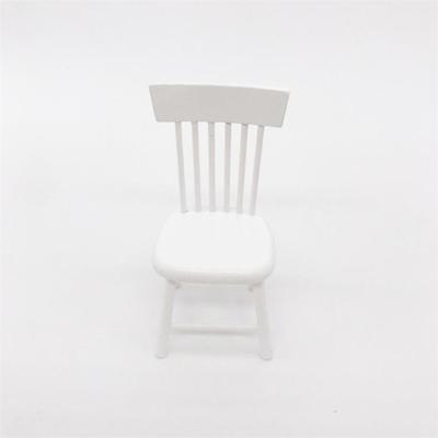 3 stuks Doll House miniatuur dining room meubilair houten stoel kinderen educatief speelgoed (wit)