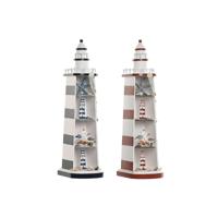 Decoratieve figuren Home ESPRIT Blauw Rood Koplamp 14 x 16 x 52 cm (2 Stuks) - thumbnail