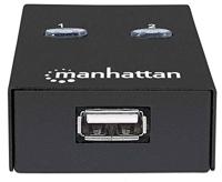 Manhattan USB-A automatische sharing switch, 2× USB-B, 480 Mbps (USB 2.0), dubbele bediening (auto-sensing of handmatig), USB-gevoed (geen externe voeding vereist), incl. 1× 1,5 m USB-A naar USB-B kabel - thumbnail