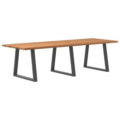 Eettafel met natuurlijke rand 280x100x74 cm massief eikenhout