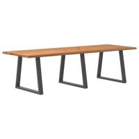 Eettafel met natuurlijke rand 280x100x74 cm massief eikenhout - thumbnail
