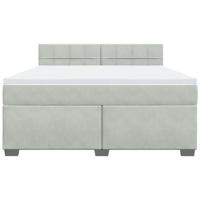 Boxspring met matras fluweel lichtgrijs 180x200 cm - thumbnail